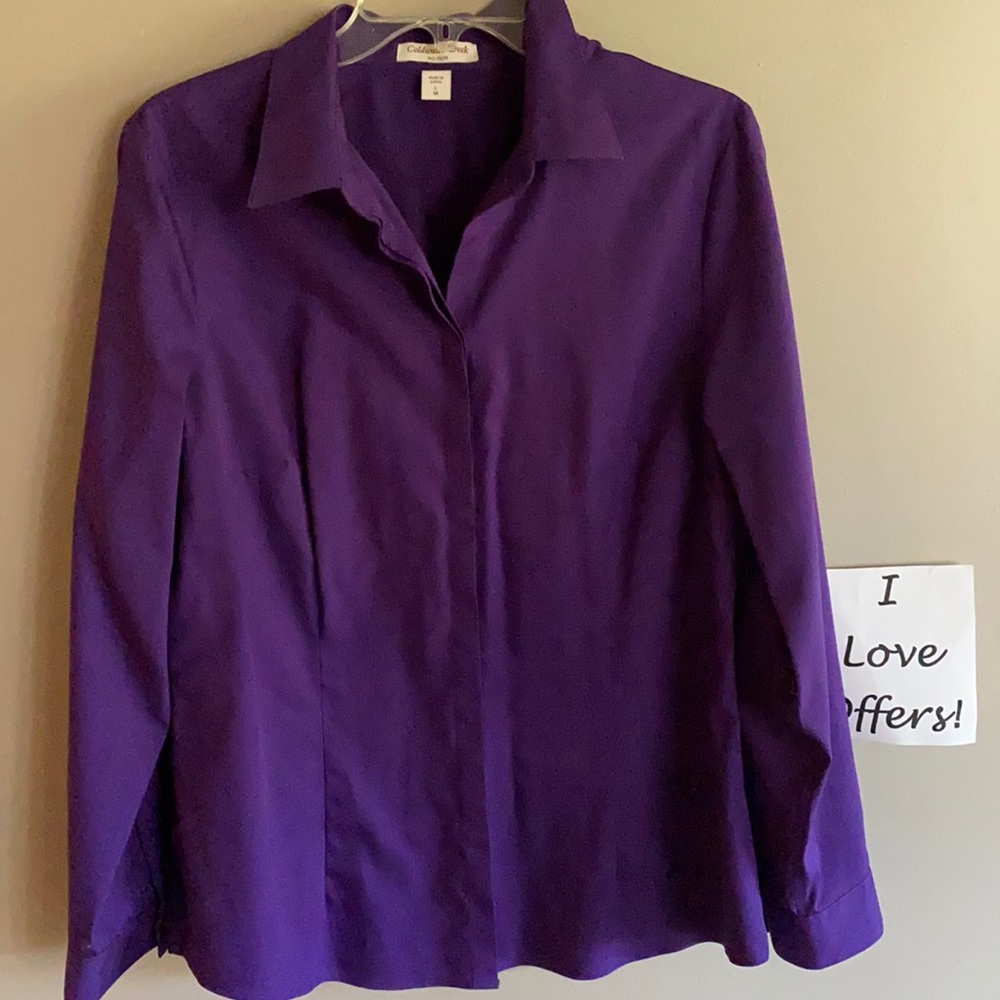 Purple No Iron Blouse